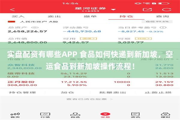 实盘配资有哪些APP 食品如何快递到新加坡，空运食品到新加坡操作流程！