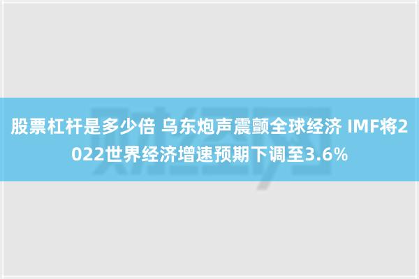 股票杠杆是多少倍 乌东炮声震颤全球经济 IMF将2022世界经济增速预期下调至3.6%